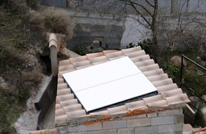 The finished 'flappy' roof